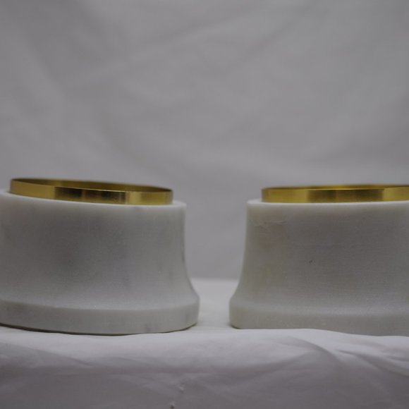 Threshold Accents Threshold Pillar Candle Holder White Marble Pair
